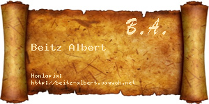 Beitz Albert névjegykártya