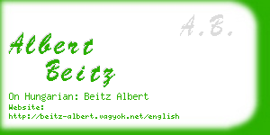 albert beitz business card